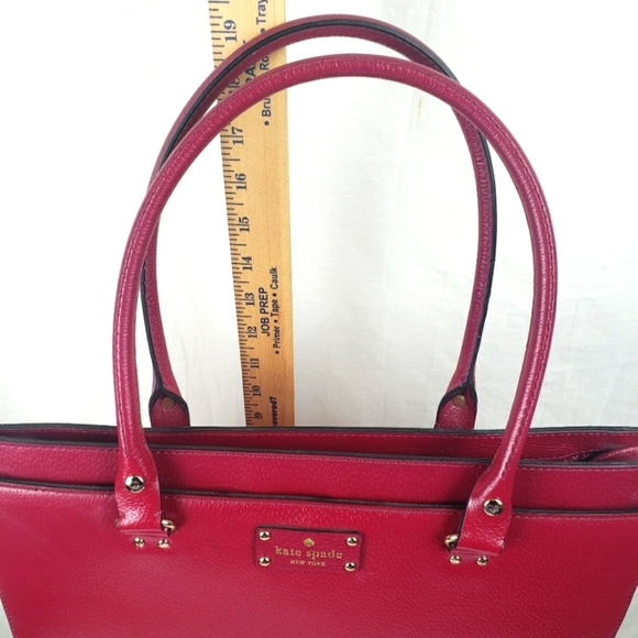 Kate Spade Wellesley Durham Red Leather Large Satchel Bag - Picture 6 of 10